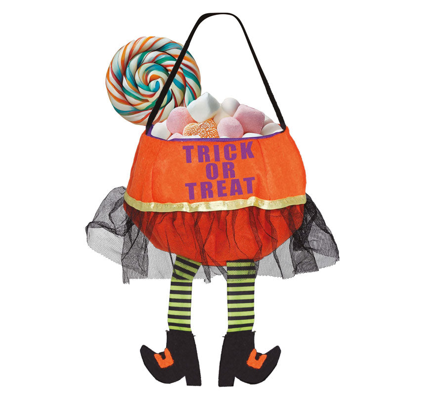 Translation missing: en.Cubo Naranja 'Trick Or Treat' de Fieltro de 20 cm