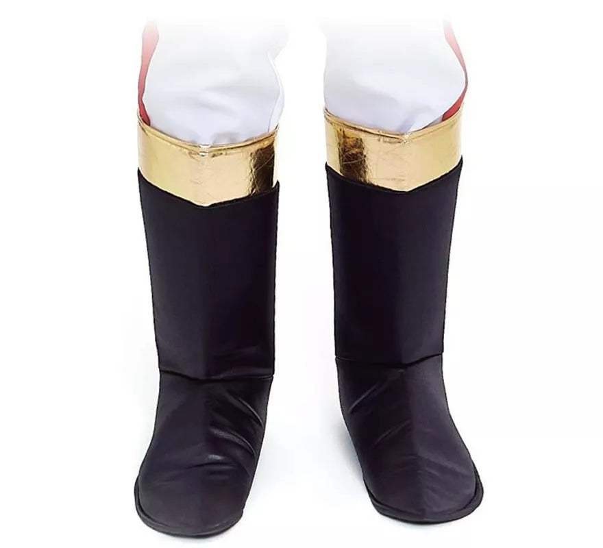 Translation missing: en.Cubrebotas negras con ribete dorado para adultos
