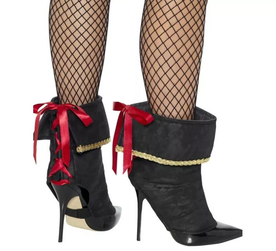 Translation missing: en.Cubrebotas Negros con lazos rojo