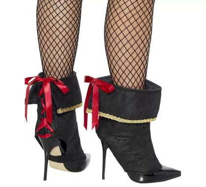 Cubrebotas Negros con lazos rojo
