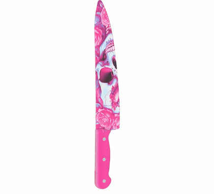 Cuchillo Calavera Rosa de 37 cm