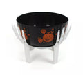 Cuenco negro con base de brazos esqueleto de 26x18 cm