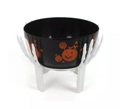 Black bowl with skeleton arm base 26x18 cm
