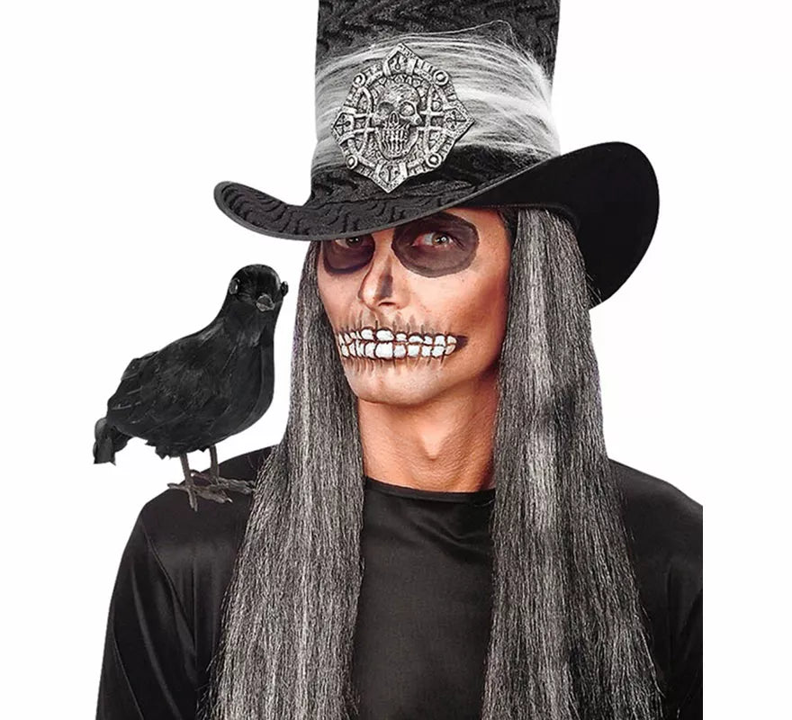 Cuervo negro con Plumas