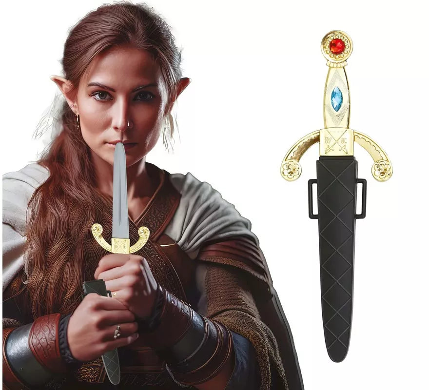 Daga Medieval con Funda de 26 cm de Plástico de Juguete