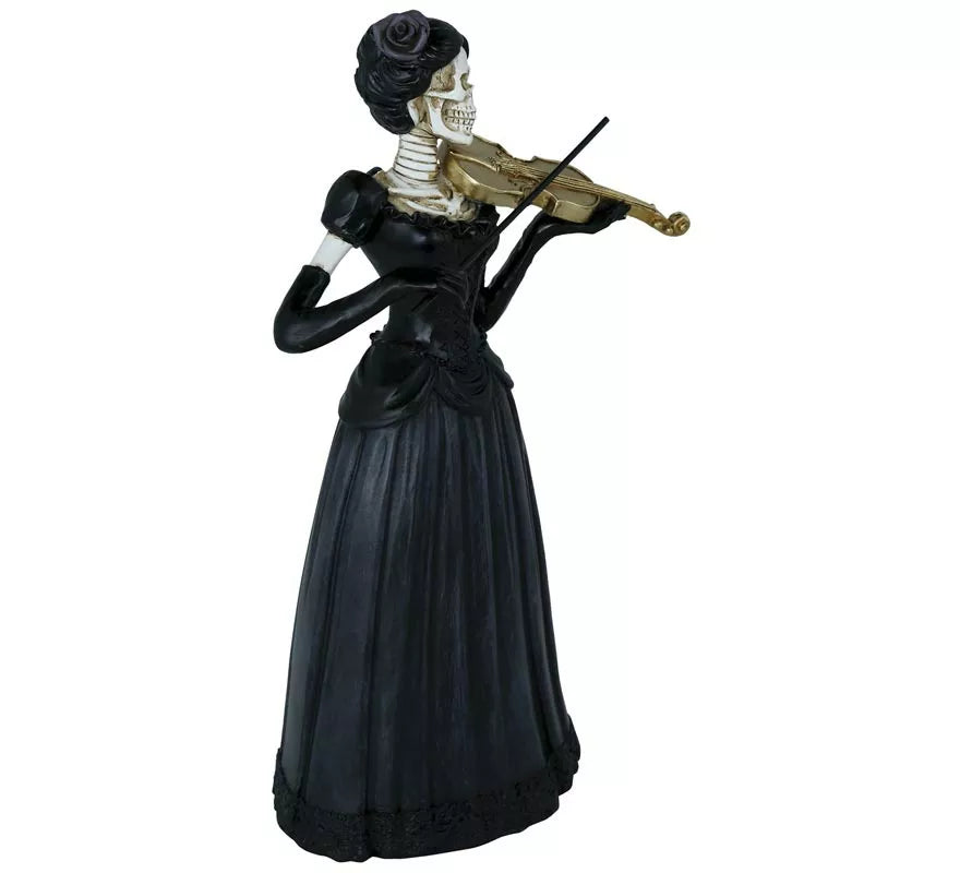 Dama Esqueleto con Violín de Resina de 26x15 cm
