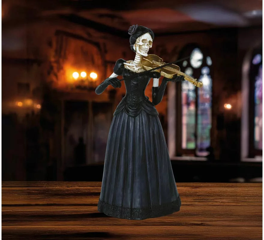 Translation missing: en.Dama Esqueleto con Violín de Resina de 26x15 cm