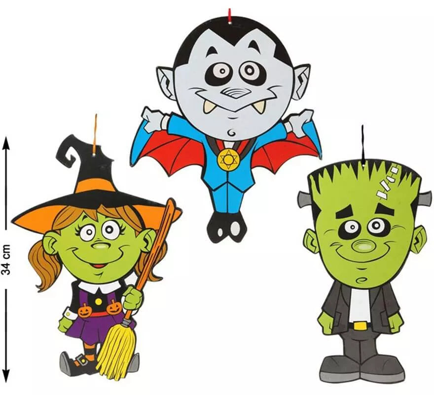 Translation missing: en.Decoración Colgante para Halloween en 3 modelos surtidos 34x24 cm