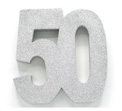 Table Decoration Number 50 Silver Color