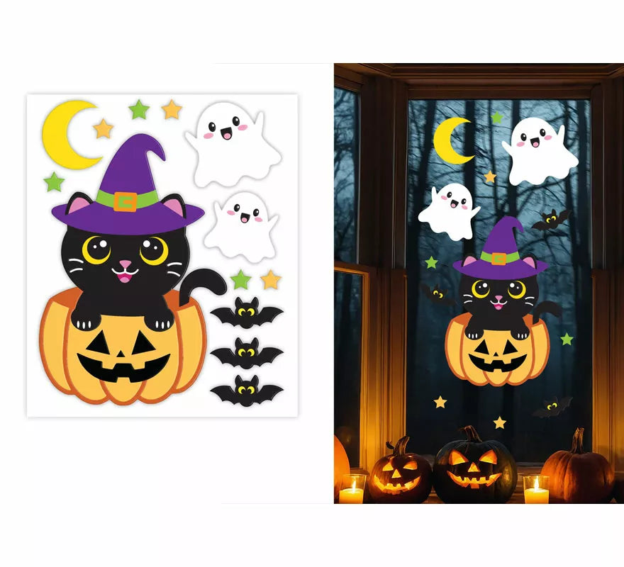 Translation missing: en.Decoración Gel Gato con Calabaza 25x30 cm