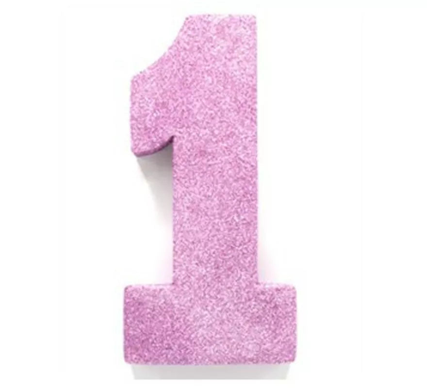 Decoración para mesa Número 1 Rosa de FOAM de 100x205x30 mm