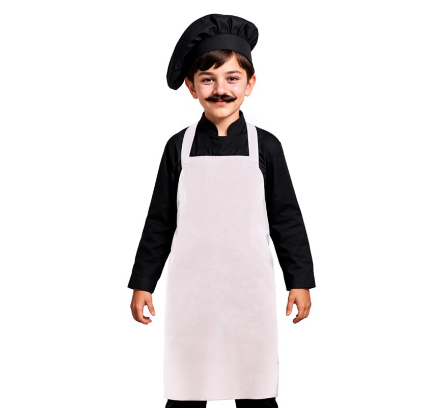 Translation missing: en.Delantal de Chef blanco clásico infantil