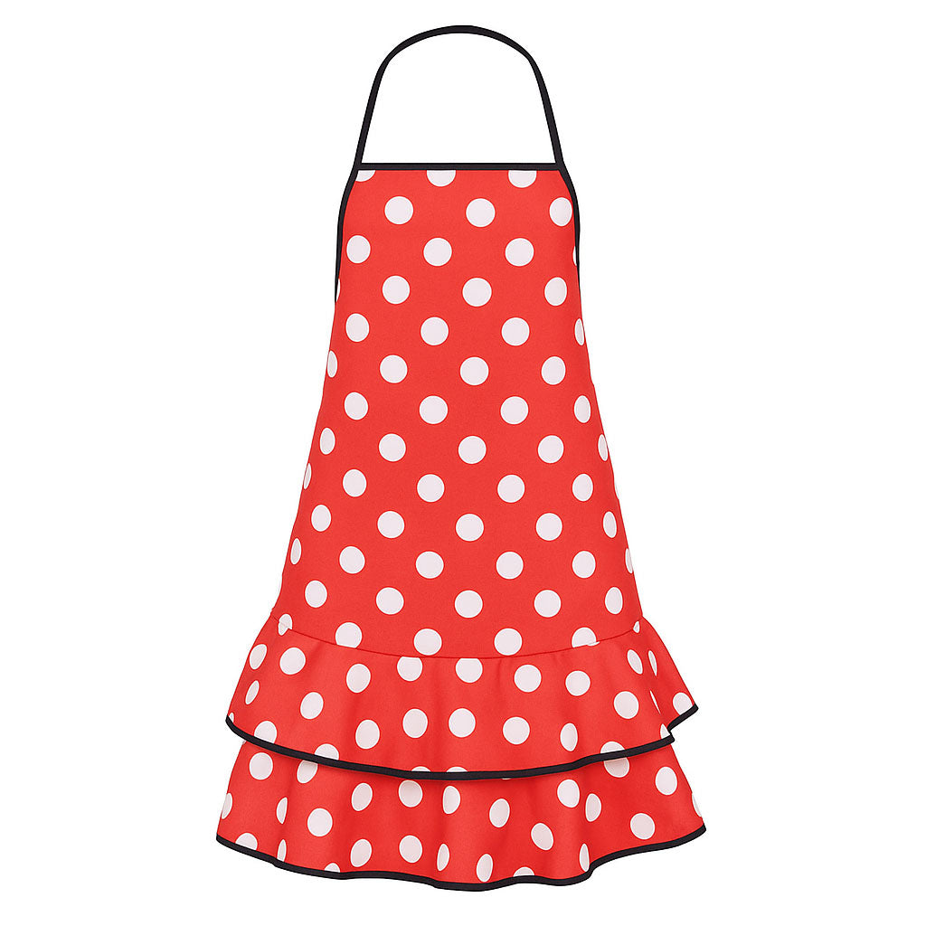 Delantal de Flamenca con lunares blancos adulto