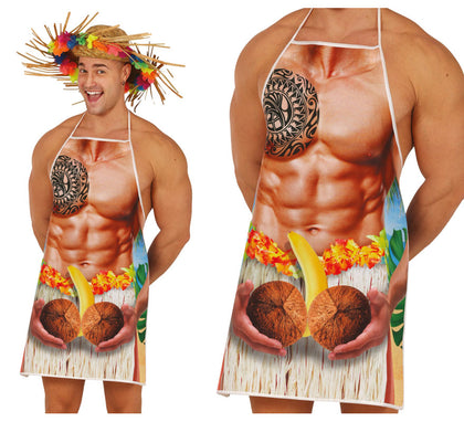 Delantal de Hawaiano musculoso adulto