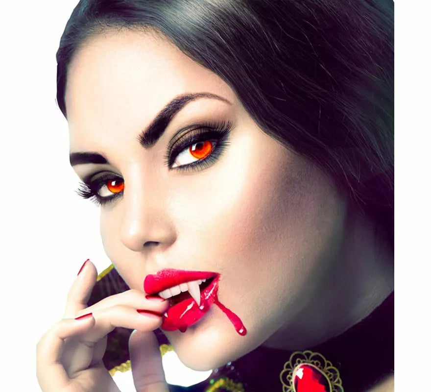 Dentadura de Vampiro con 4 Capsulas de Sangre