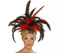 Diadema Burlesque de plumas negras y rojas