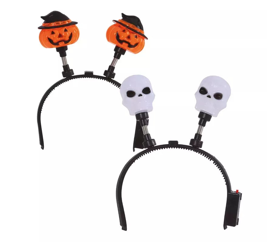 Diadema Calavera o Calabaza con Luz Surtidas