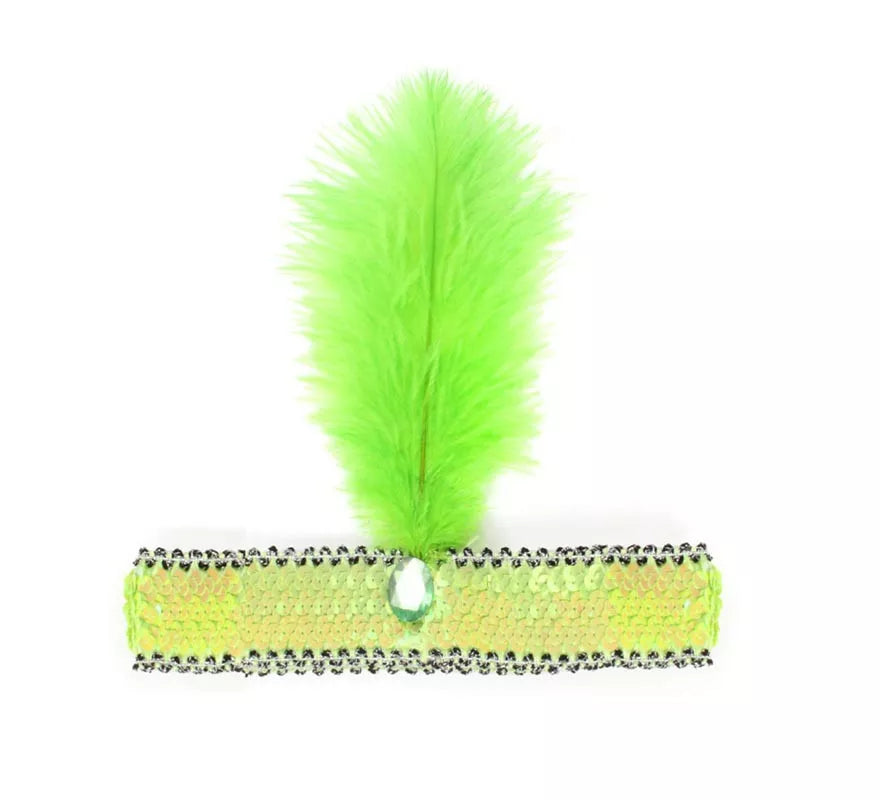 Translation missing: en.Diadema Charlestón con Pluma y Lentejuelas en varios colores