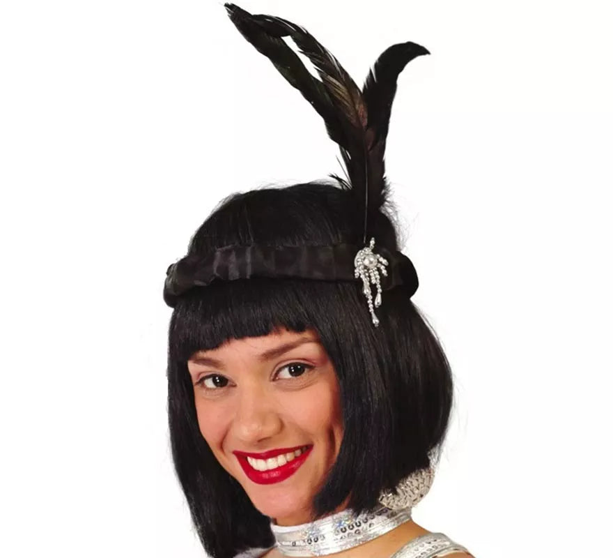 Diadema Charlestón con plumas