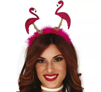 Diadema con 2 Flamencos y Marabú