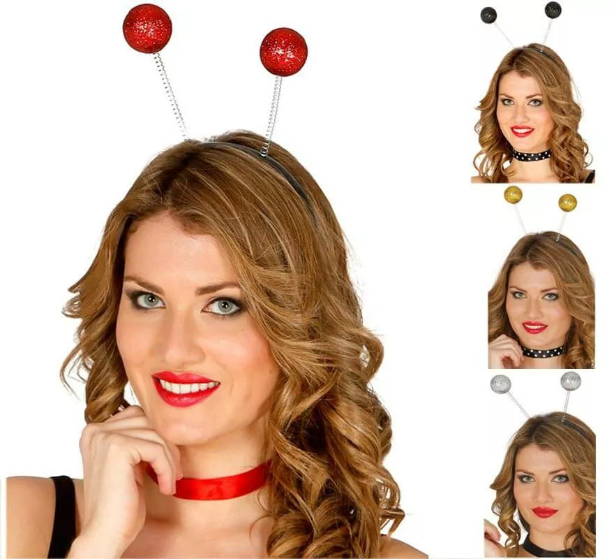 Translation missing: en.Diadema con antenas y bolas escarcha en varios colores