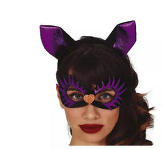 Purple Cat Headband with Mask