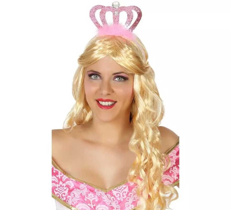 Translation missing: en.Diadema con Corona Rosa y Marabú