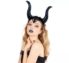 Black Evil Witch Horns Headband