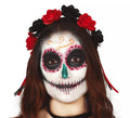 Diadema con Flores Rojas y Negras
