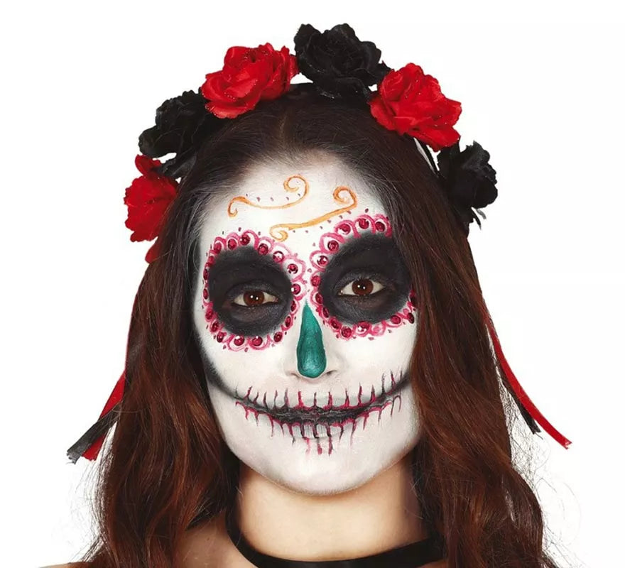 Translation missing: en.Diadema con Flores Rojas y Negras