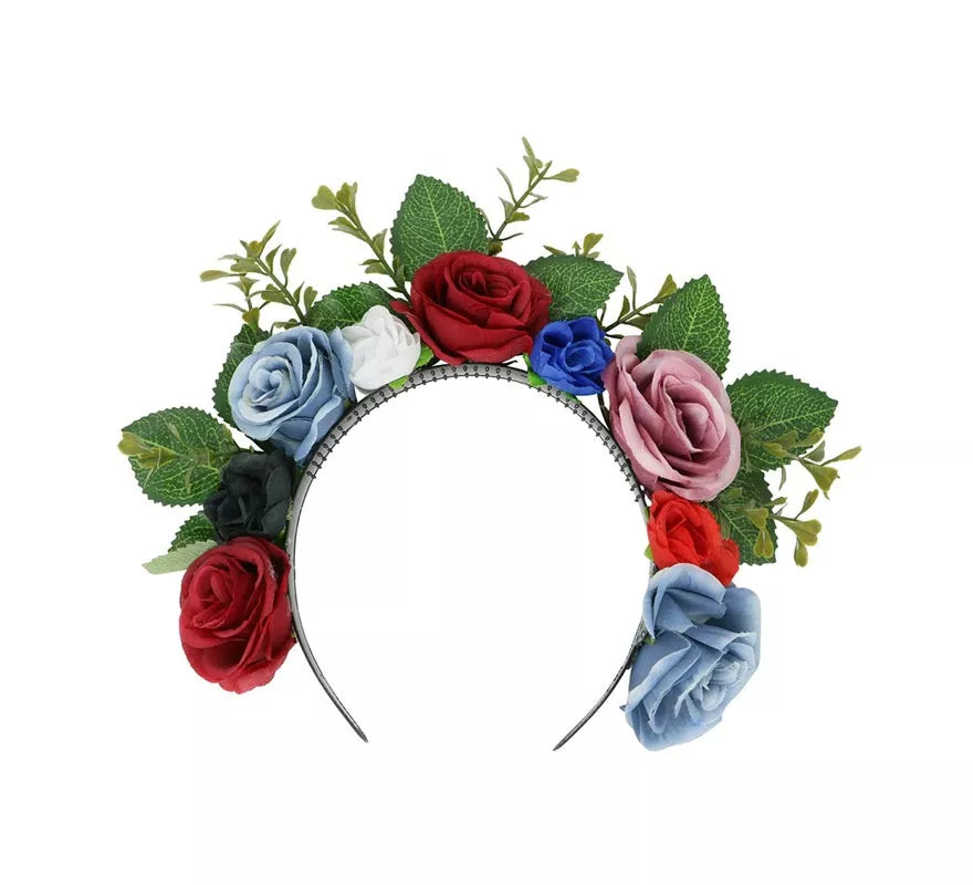 Diadema con Flores y Hojas