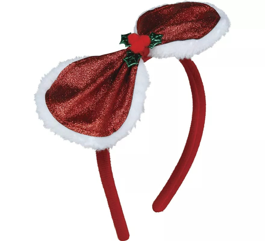 Translation missing: en.Diadema con Lazo Navideño y Acebo