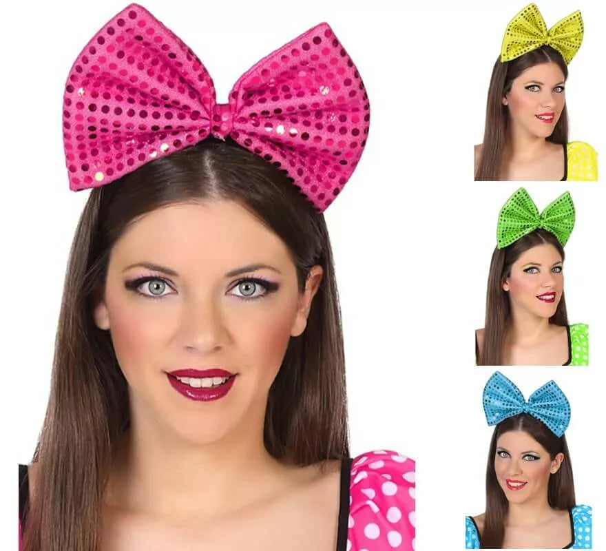 Diadema con Lazo y Lentejuelas en 4 colores