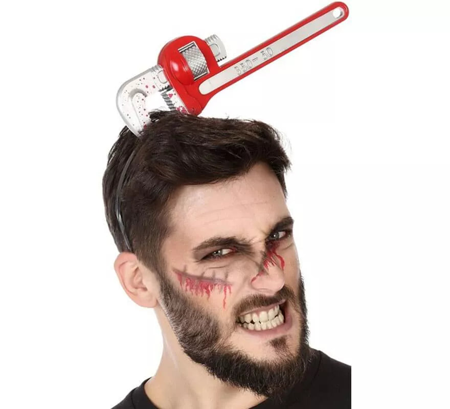 Diadema con Llave Inglesa Roja 28 cm