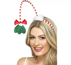 Headband with Red and white Mistletoe