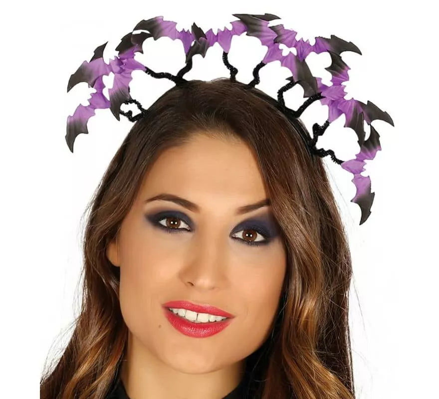 Translation missing: en.Diadema con Murciélagos Lilas y Negros