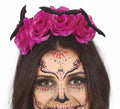 Diadema con Murciélagos y Flores Lila