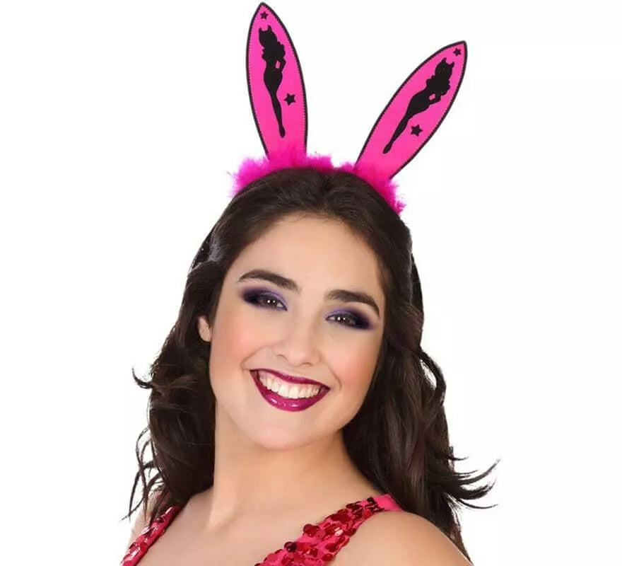Diadema con Orejas de Conejita rosa