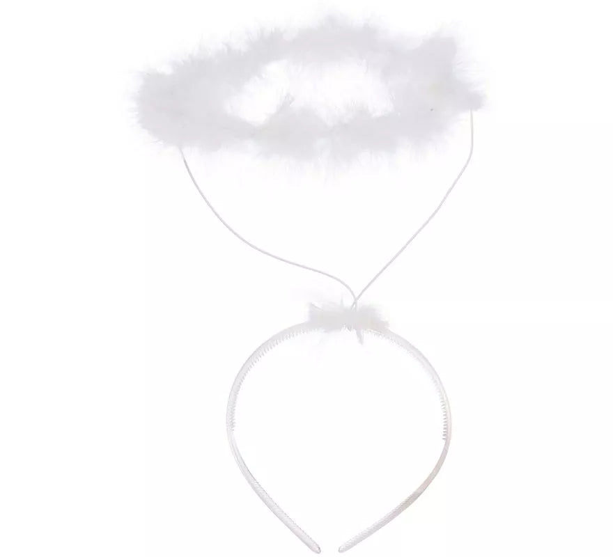 Diadema Corona o Halo marabú Angel Carnaval y Navidad