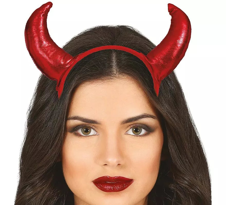 Diadema Cuernos Demonio roja