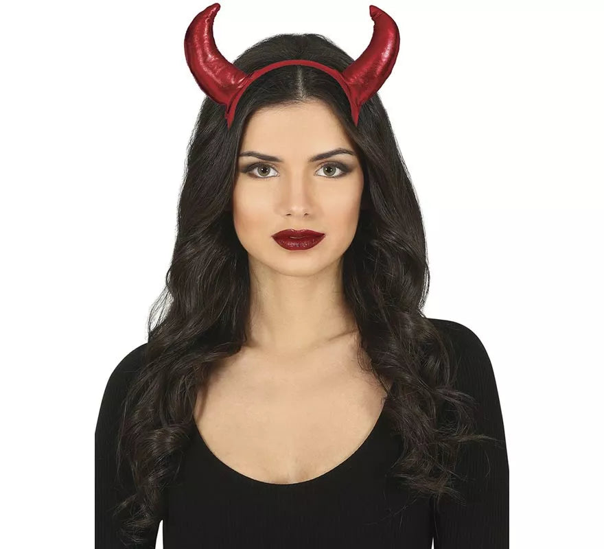 Diadema Cuernos Demonio roja