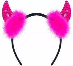 Devil Horns Headband with Sequins in Various Colors