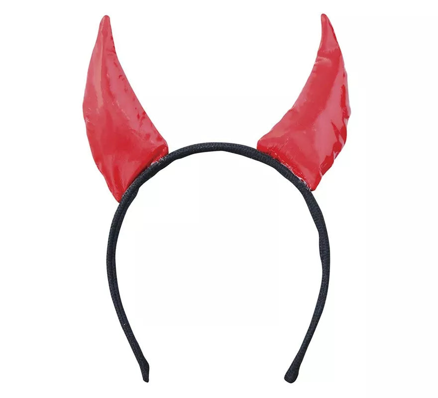 Diadema Cuernos Diablesa de tela para Halloween