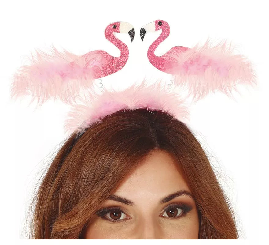 Translation missing: en.Diadema de 2 Flamencos con Plumas