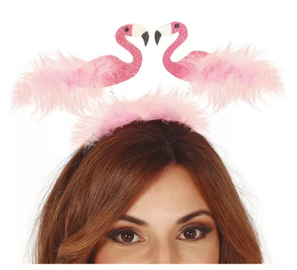 Diadema de 2 Flamencos con Plumas