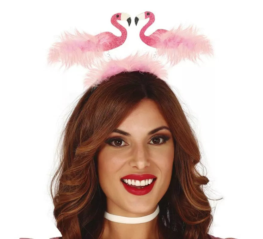Translation missing: en.Diadema de 2 Flamencos con Plumas