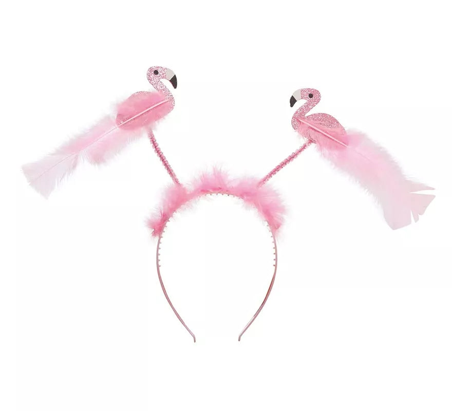 Diadema de 2 Flamencos con Plumas