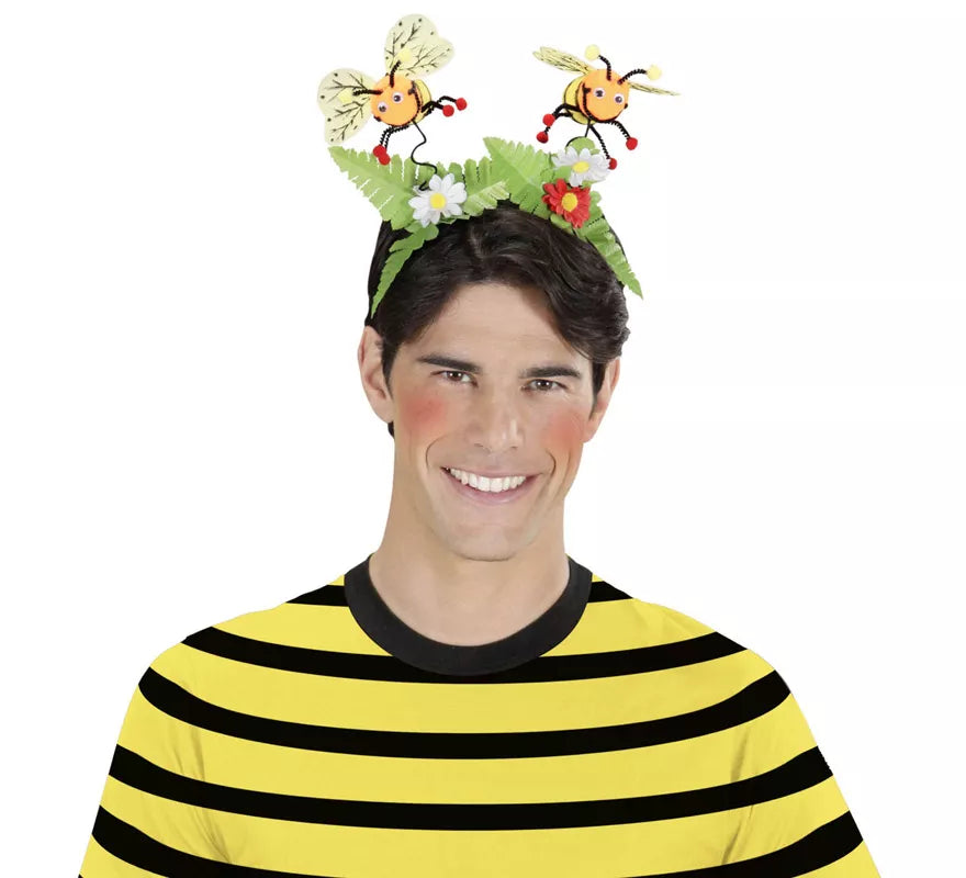 Diadema de Abejas con Flores