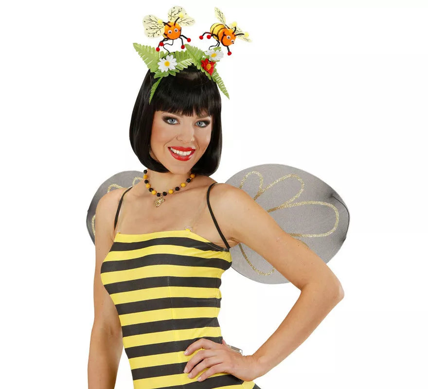 Diadema de Abejas con Flores