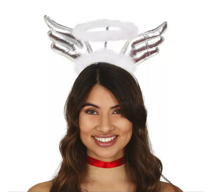 Diadema de Ángel con Alas Plata